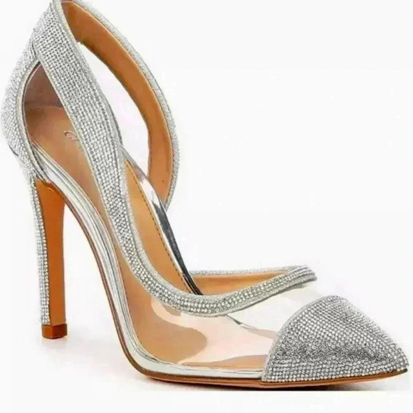 Stunning Clear High Heel Pumps with Rhinestone Accents - Picture 1 of 9